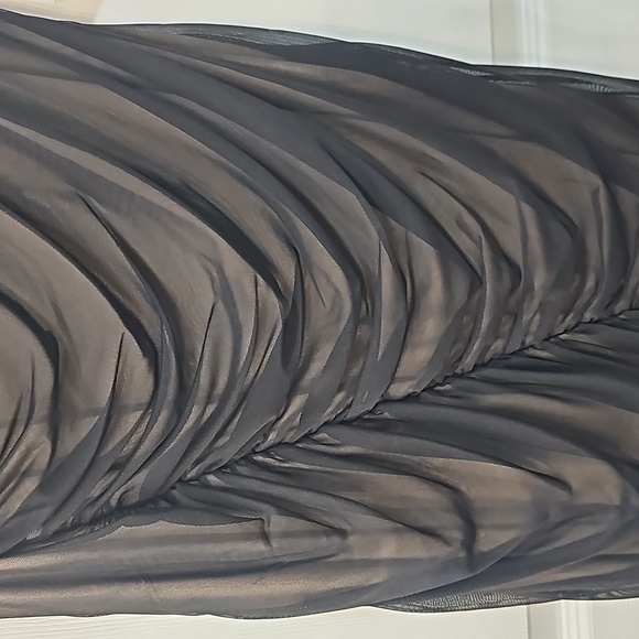 NWT DKNY Asymmetric Neck Sleaveless Shimmer Sheath Dress Size 10 Brown & Tan - Picture 10 of 12